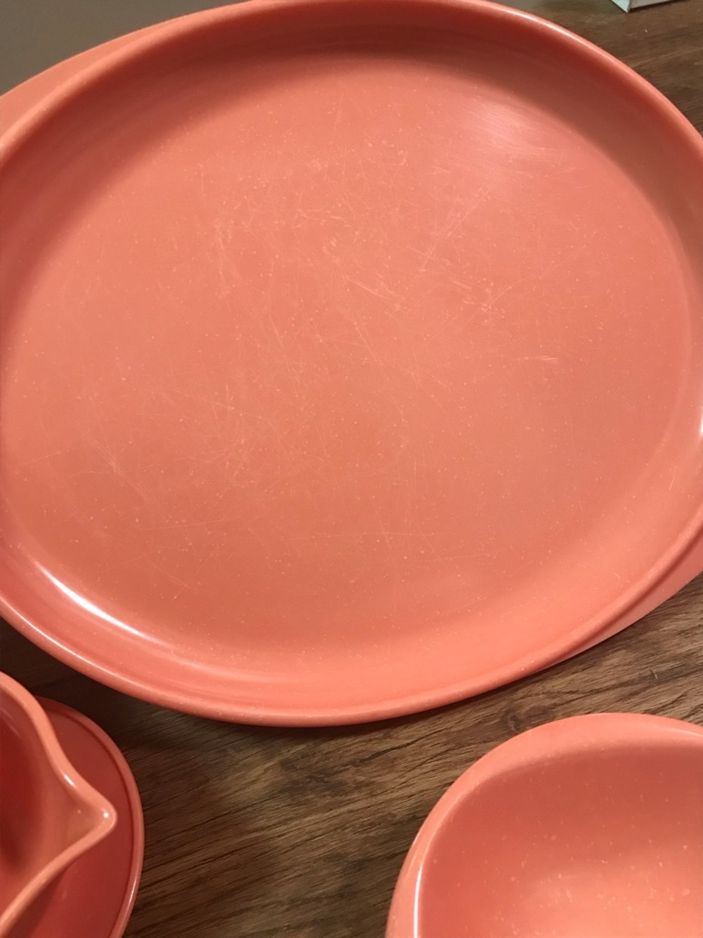 Boonton NJ Pink Speckled Serving Set - Picture 3 of 12